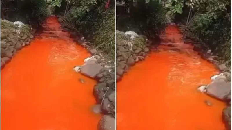Sungai Citeureup Berwarna Oranye Akibat Limbah, DLH Turun Tangan